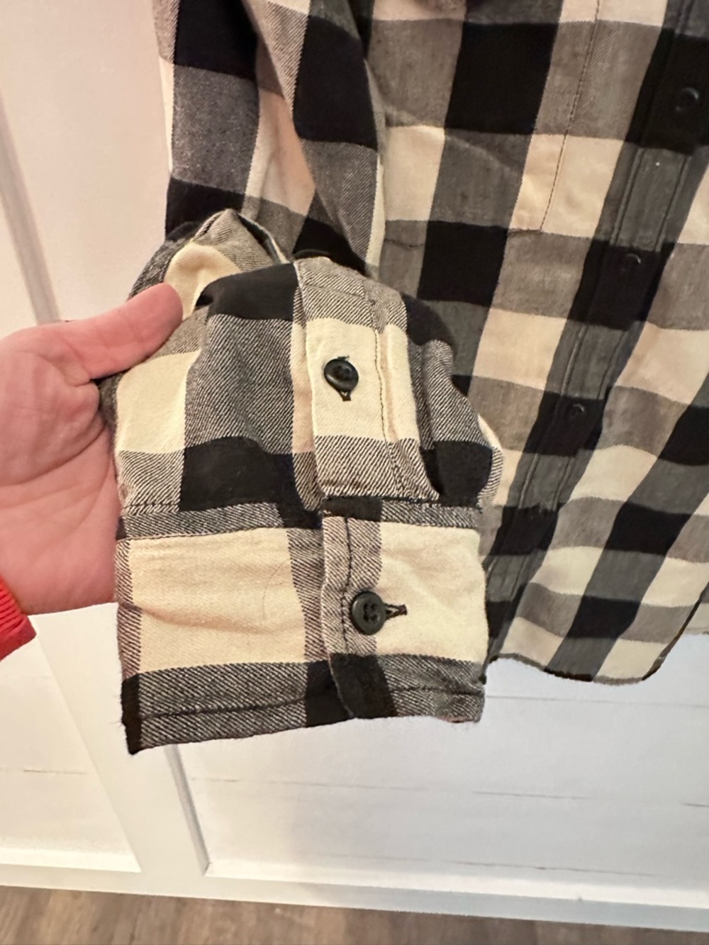 Denim & Supply Ralph Lauren L black-white gingham long sleeve casual button down - Picture 5 of 12